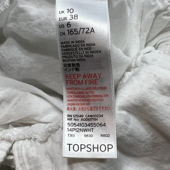 TOPSHOP White Eyelet Romper Size 6 - Picture 10 of 11